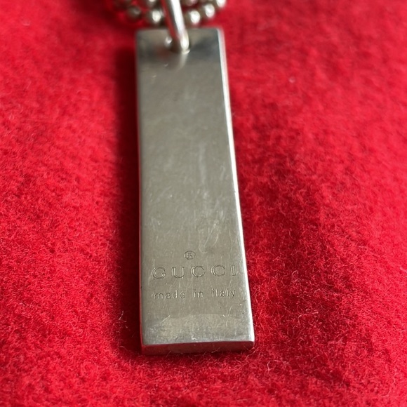 // GUCCI //  Plate Necklace 925 Silver - Picture 2 of 5